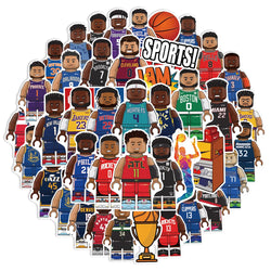 50Pcs Cool Basketball Character Graffiti Stickers Decals DIY Laptop Luggage Skateboard Car Bike Decoration Sticker Toys (ONLINE ORDER ONLY)