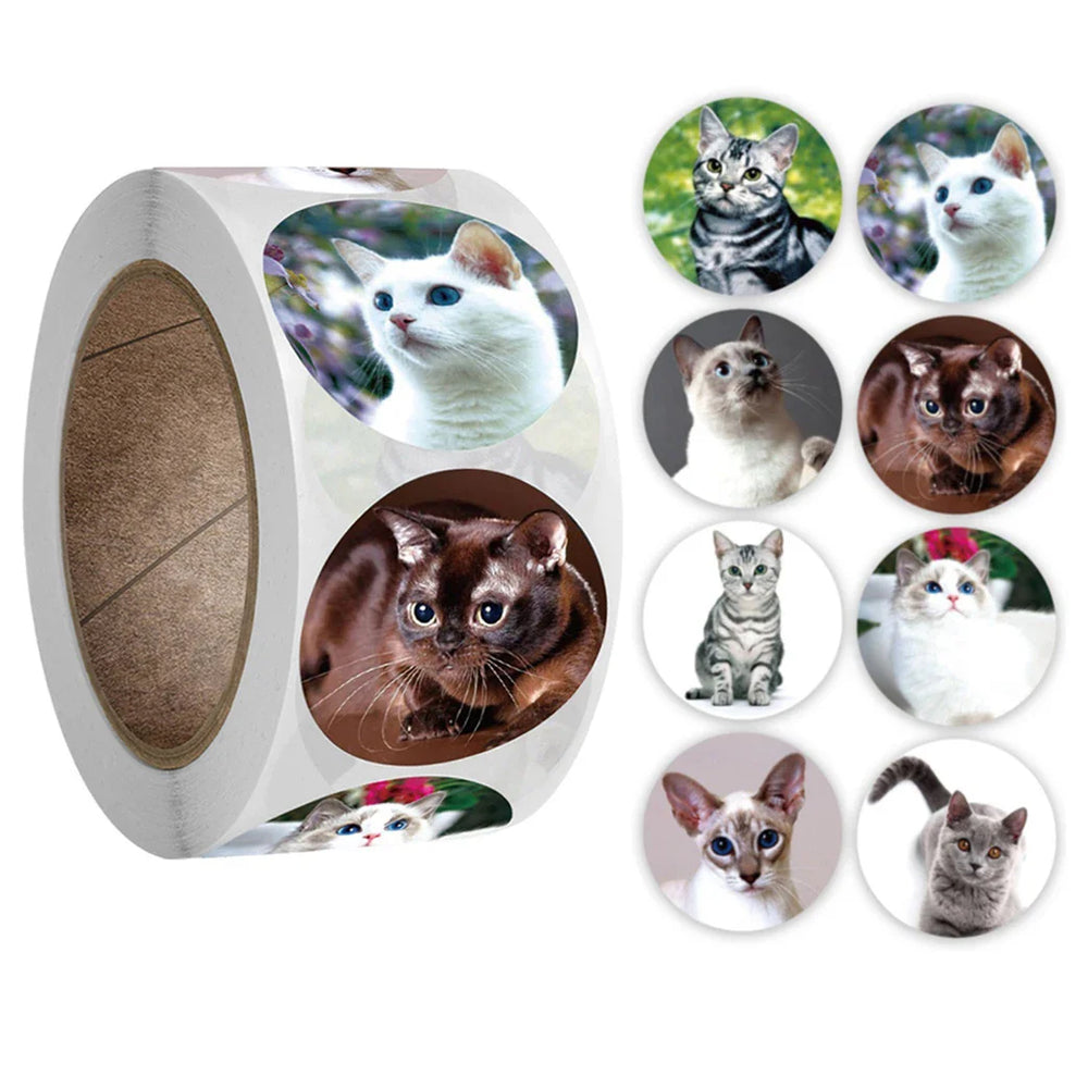 500pcs/Roll Cartoon Animal Stickers Anime Round Seal Diy Laptop Decals Stickers Cute Book Children Reward Kids Toy Gift (ONLINE ORDER ONLY)