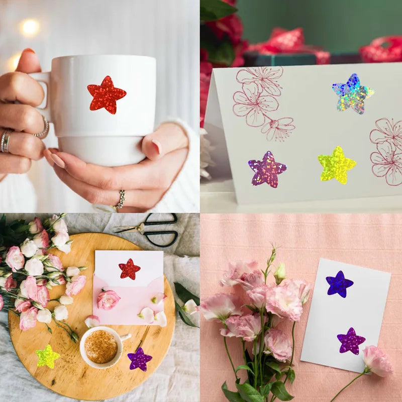 100-500PCS New Star Stickers Roll Small Packaging Pack Stickers Photocard Decor Heart Home Made Rolling Sticker TZ304 (ONLINE ORDER ONLY)