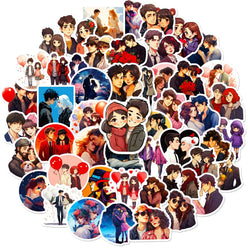 Cute Cartoon Couple Stickers for Phone Laptop Luggage Skateboard Gift (Online Order Only)