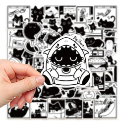 Black Cat Stickers for Phone Laptop Luggage Skateboard - 10/30/50PCS (ONLINE ORDER ONLY)