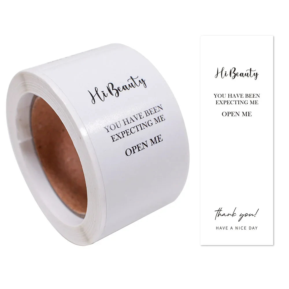 100pcs/Roll 3*9cm Thank You For Your Purchase Stickers For Small Business Gift Package Personalized Labels (Online Order Only)