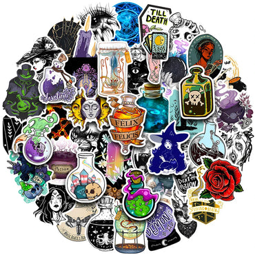 10/30/50/100pcs Gothic Apothecary Magic Witch Aesthetic Stickers Skateboard Laptop Phone Car Bike Waterproof Sticker Kid Toy (ONLINE ORDER ONLY)