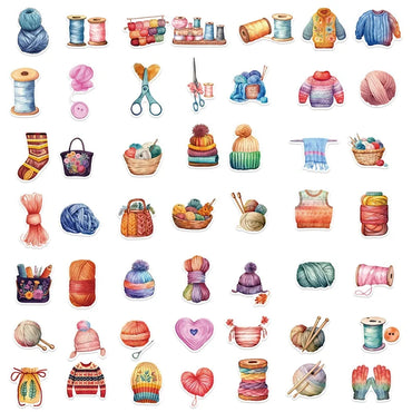 10/30/50PCS Kawaii Colorful Knit PVC Sticker Aesthetic Chidlren's Korean Stationery Decoration Scrapbooking School Supplies (ONLINE ORDER ONLY)