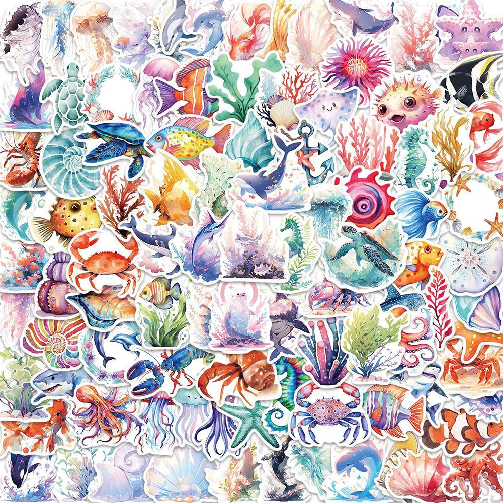 Cute Sea Animal Stickers Pack - Ocean Decals for Laptop, Phone, Fridge, Diary (Online Order Only)