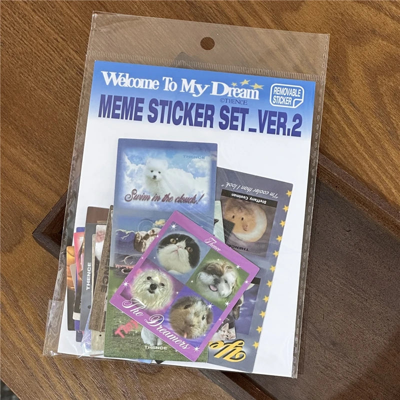 Ins Korean Retro Cute Cat Sticker Scrapbooking DIY Material Collage Decoration Stationery Stickers Aesthetic Personalized (ONLINE ORDER ONLY)