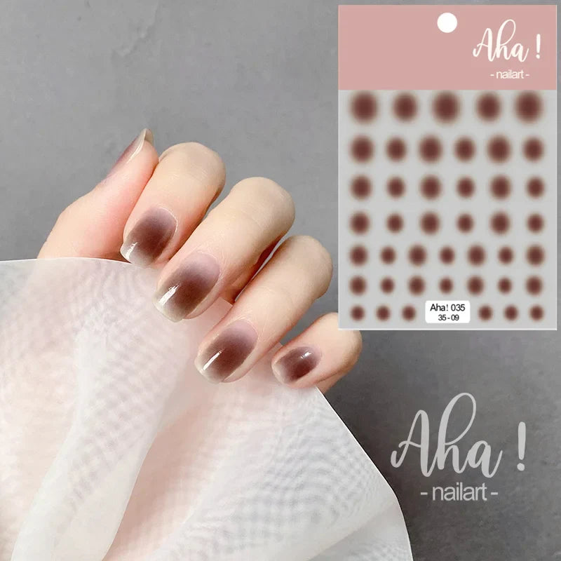 3D Blush Gradient Nail Art Stickers 12-Colors Aha Self-adhesive Rainbow Jelly Slider Japanese Style Translucent Gel Polish Wraps (ONLINE ORDER ONLY)