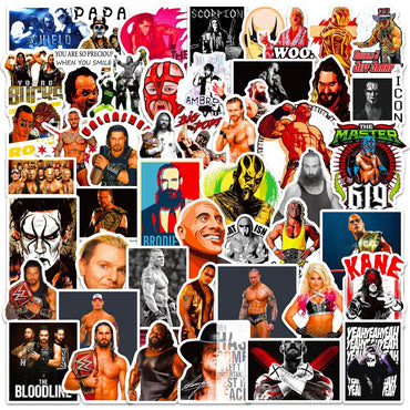 10/50pcs WWE Stationery Sticker For Car Laptop PVC Backpack Home Decal Pad Waterproof Classic Toys Gifts (ONLINE ORDER ONLY)