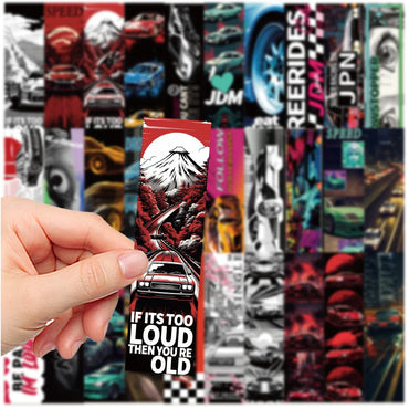 10/30pcs Japan JDM Retrofit Racing Car Stickers Decals Laptop Suitcase Phone Skateboard Scrapbook Car Cool Waterproof Sticker (ONLINE ORDER ONLY)