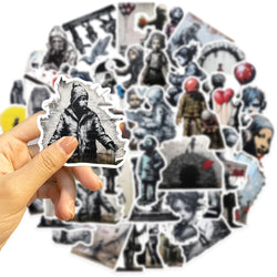10/30/50pcs Cool Banksy Street Art Graffiti Stickers Cartoon Decals Laptop Scrapbook Phone Suitcase Car Waterproof Sticker Toys (ONLINE ORDER ONLY)