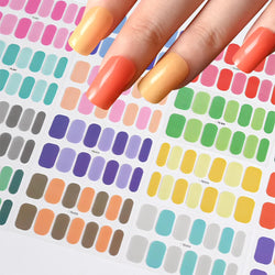 14Tips Solid Color Stickers Nail Art Supplies European & American Simple Decals Oil Film Decals Press on Nails Stickers Designer (ONLINE ORDER ONLY)