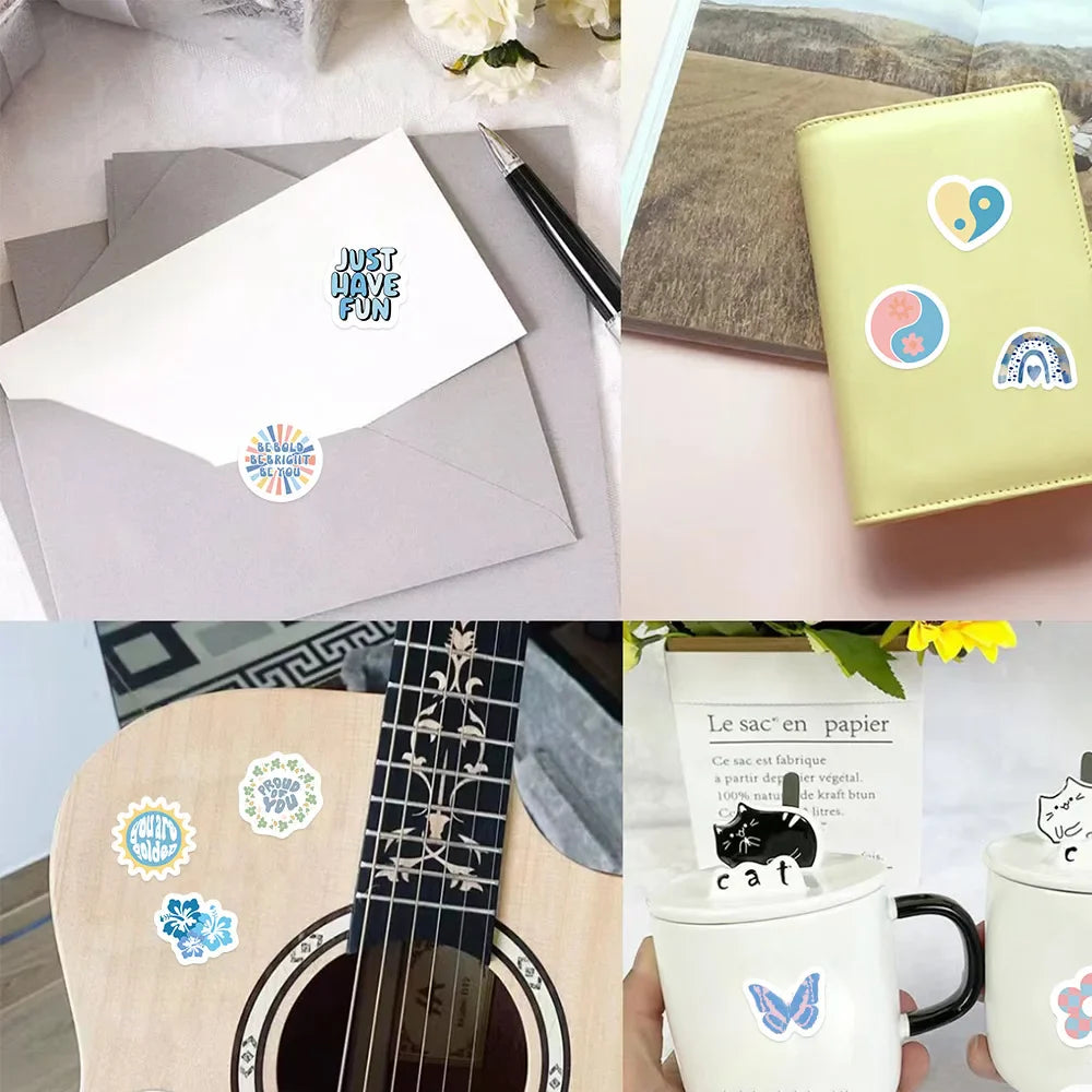 100-500pcs Cartoon Blue Labels Thank You Sticker Sealing DIY Gift Decoration Scrapbooking Stationery Supplies Sticker (ONLINE ORDER ONLY)