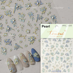 Pink Peach Blossom Blue Magpie Butterfly Bird Wing Tree Branch Animals Plants Shiny 3D Adhesive Nail Art Stickers Manicure Decal (ONLINE ORDER ONLY)