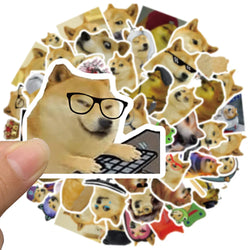 50pcs Funny Spoof Dogs Meme Sticker For Laptop Water Bottle Phone Kids Toy Waterproof Graffiti Bicycle Car Decals (ONLINE ORDER ONLY)