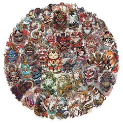 10/50pcs Retro Japanese Culture Girls Tattoo Art Stickers Transparent Decals Scrapbooking Phone Laptop Guitar Motorcycle Sticker (Online Order Only)