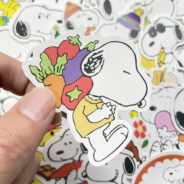 100/200pcs anime Snoopy stationery stickers cute cartoon student stationery notebook diy decoration expression graffiti stickers (ONLINE ORDER ONLY)