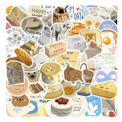 Butter Bread Cute Stickers for Laptop, Luggage, Skateboard, DIY, Kid Toys - 10/30/63PCS (Online Order Only)