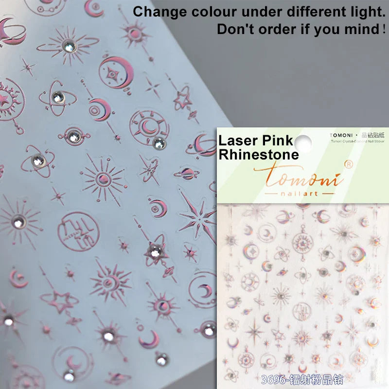 Metal Snake Flower Pattern Stars Eye Pot Moon Butterfly Story Retro Meteor Candle Hourglass Nail Art Sticker Manicure Tool Decal (ONLINE ORDER ONLY)