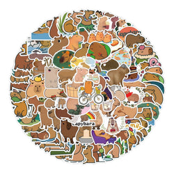 65pcs Kapibara Cartoon Stickers for Luggage, Water Bottles, Phones, Laptops, Cars, Scooters, Refrigerators (ONLINE ORDER ONLY)
