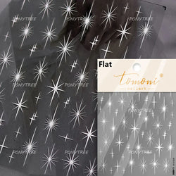 Sparkle Laser Silver Starburst Five-pointed Star Geometric Tiny Spot Romantic 5D Self Adhesive Nail Art Stickers Manicure Decals (ONLINE ORDER ONLY)