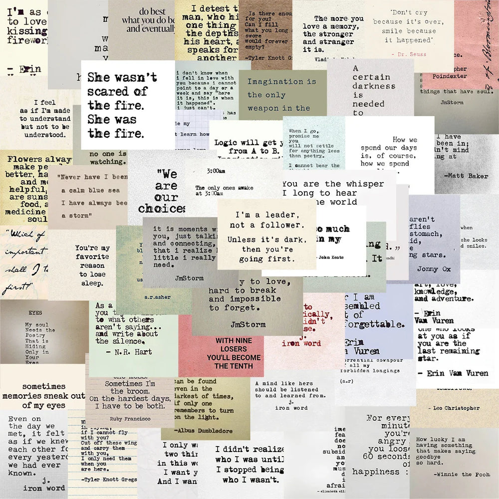 60pcs Retro Quotes Graffiti Stickers For Laptop Luggage Skateboard Phone Sticker Kids Toys Aesthetic Cartoon Decals (Online Order Only)