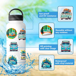 50pcs Float Cartoon Transportation Children's Enlightenment Education Hip Hop Bus Graffiti Waterproof Sticker (Online Order Only)
