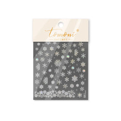 Winter Dreamy Hot Stamping Romantic White Pink Snowflakes Hexagon 3D Self Adhesive Nail Art Stickers Christmas Manicure Decals (ONLINE ORDER ONLY)