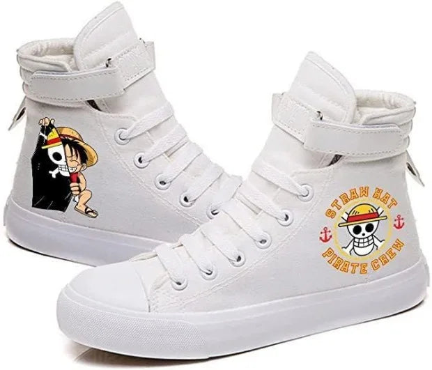 One Piece Luffy High Top Shoes: Autumn Winter Anime Sneakers (ONLINE ORDER ONLY)
