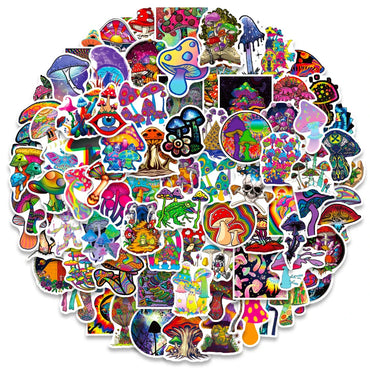 50/100PCS Psychedelic Mushroom Graffiti Stickers for Laptop Motorcycle Skateboard Art Fantasy Aesthetics Decals Waterproof Decor (ONLINE ORDER ONLY)
