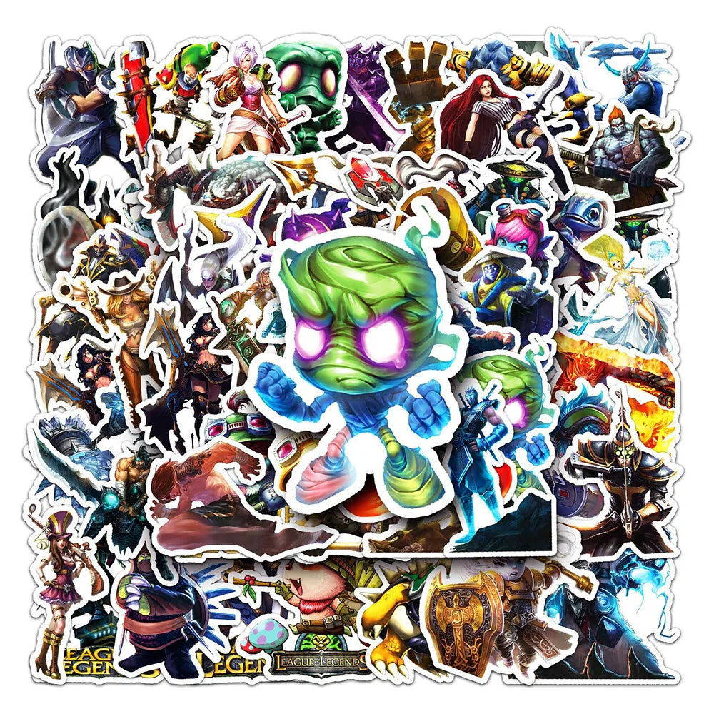 League of Legends Stickers 10/30/50PCS for Phone Laptop Luggage Skateboard Decals Gift (ONLINE ORDER ONLY)