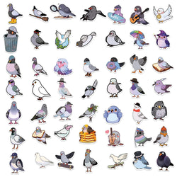 50PCS Cute Cartoon Pigeon Stickers DIY Diary Laptop Luggage Skateboard Animal Sticker Fun Classic Toy (Online Order Only)