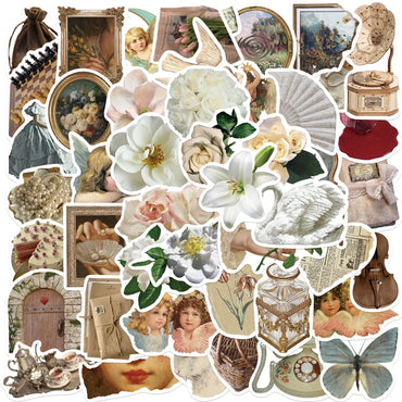50Pcs Vintage Handbag Retro Stickers Aesthetic DIY Sticker Toys For Laptop Luggage Guitar Skateboard Helmet Art Decals (ONLINE ORDER ONLY)