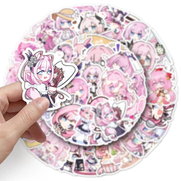 10/30/50PCS Honkai Impact 3 Stickers Cute Elysia Cartoon Sticker Fridge Luggage Laptop Phone Guitar Car Bike Skateboard Decals (ONLINE ORDER ONLY)