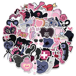 Dark Style Sticker Set: Suitcase, Skateboard, Laptop, Luggage, Phone, DIY Decal (10/30/60Pcs) (Online Order Only)