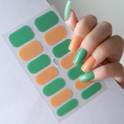14Tips Solid Color Stickers Nail Art Supplies European & American Simple Decals Oil Film Decals Press on Nails Stickers Designer (ONLINE ORDER ONLY)