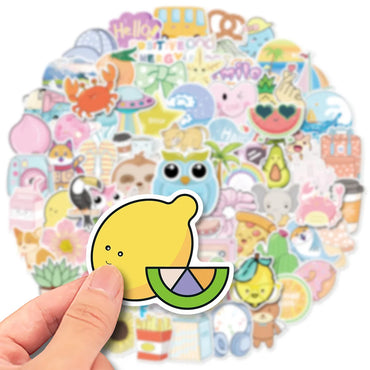 10/30/50/100PCS VSCO Cartoon Stickers For Girls Cute Decals DIY Notebook Phone Motorcycle Bicycle Laptop Suitable Trendy Sticker (Online Order Only)