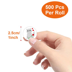 100-500 Pcs 1inch Animal Pet Cat Dog Stickers Roll for Envelope Praise Reward Student Label Stationery Seal Lable Child Toy Gift (Online Order Only)