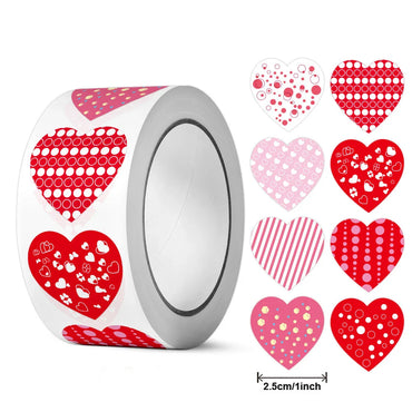 100-500pcs Heart-shaped Wedding Sticker Label Self-adhesive Sealing Decoration Sticker Invitation Label Birthday Party Stickers (ONLINE ORDER ONLY)