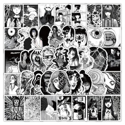 53pcs Black & White Horror Anime Stickers for Wall Decoration with Storage Box (Online Order Only)