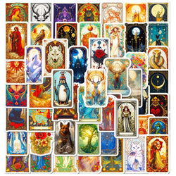 50Pcs Fantasy Tarot Graffiti Stickers for Helmet, Wall, DIY Decoration (Online Order Only)