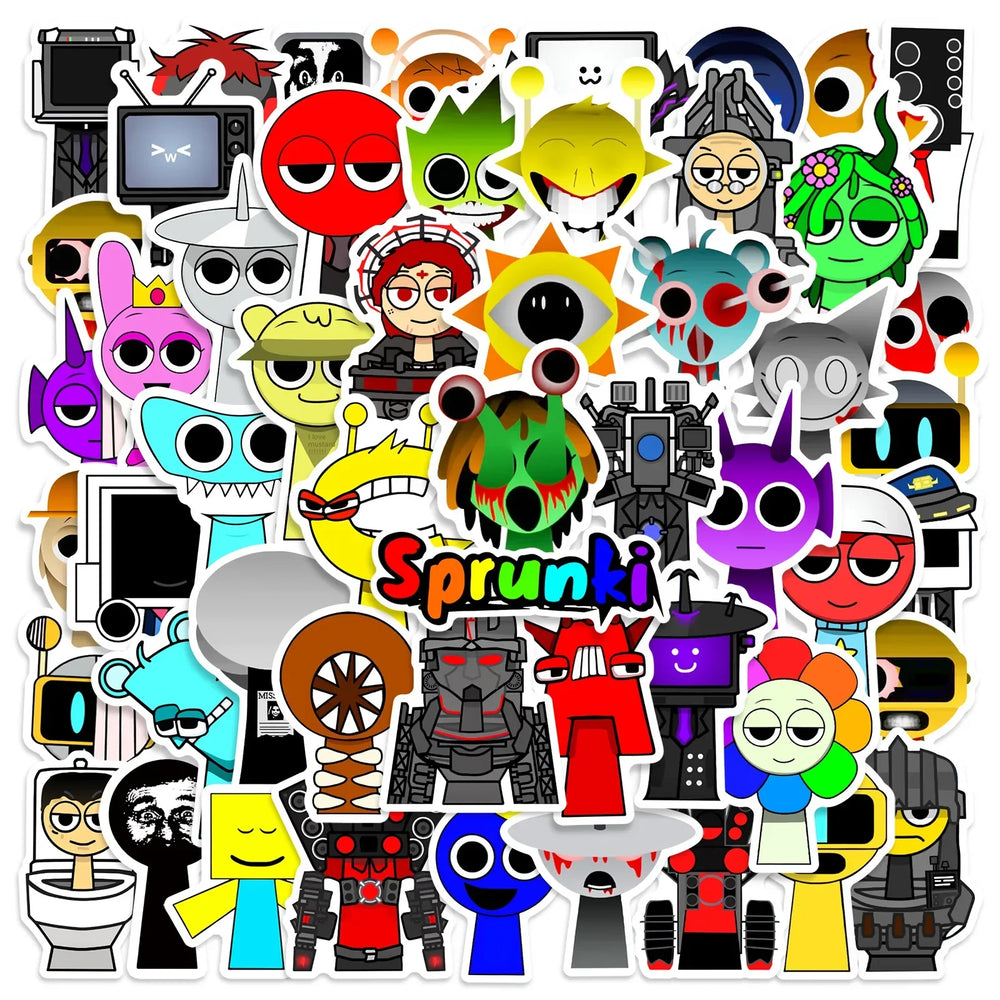 Incredibox Sprunki Stickers 10/30/50/100PCS Waterproof Decals for Skateboard Laptop Notebook (Online Order Only)