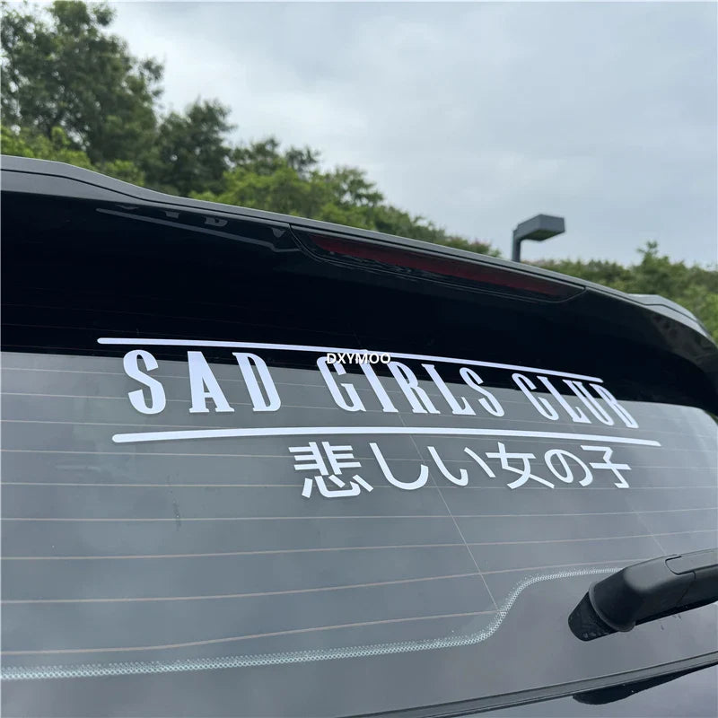 Car Stickers for Japanese Style SAD GIRLS CLUB Decal Auto Body Rear Front Windshield Window Vinyl Text Decoration Applique (ONLINE ORDER ONLY)