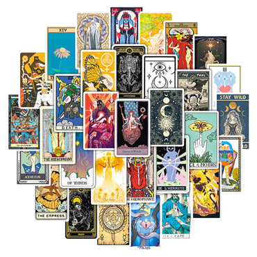 10/30/50pcs Cartoon Tarot Card Anime Stickers Aesthetic Decal Laptop Skateboard Motorcycle Phone Car Waterproof Sticker Kid Toy (ONLINE ORDER ONLY)
