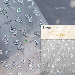 Romantic Purple Star Moon Butterfly Bowknot Retro Water Drop Gem Starburst Adhesive Nail Art Stickers Starlight Manicure Decals (ONLINE ORDER ONLY)