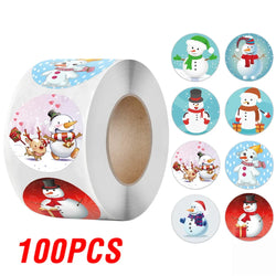 100-500Pcs New 1 Inch Christmas Theme Seal Labels Stickers For DIY Gift Baking Package Envelope Stationery Decoration (ONLINE ORDER ONLY)