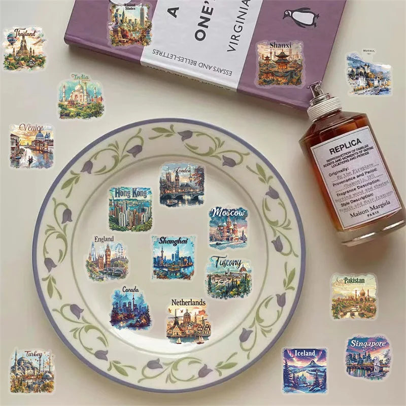 50PCS Cartoon City PET Sticker Aesthetic Decoration Scrapbooking Korean Stationery DIY Hand Accounting Tools Supplies for Kids (ONLINE ORDER ONLY)
