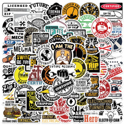 65PCS Funny Mechanic Electrician Sticker Pack for Helmet, Motorcycle, Car, Laptop, Bicycle (Online Order Only)