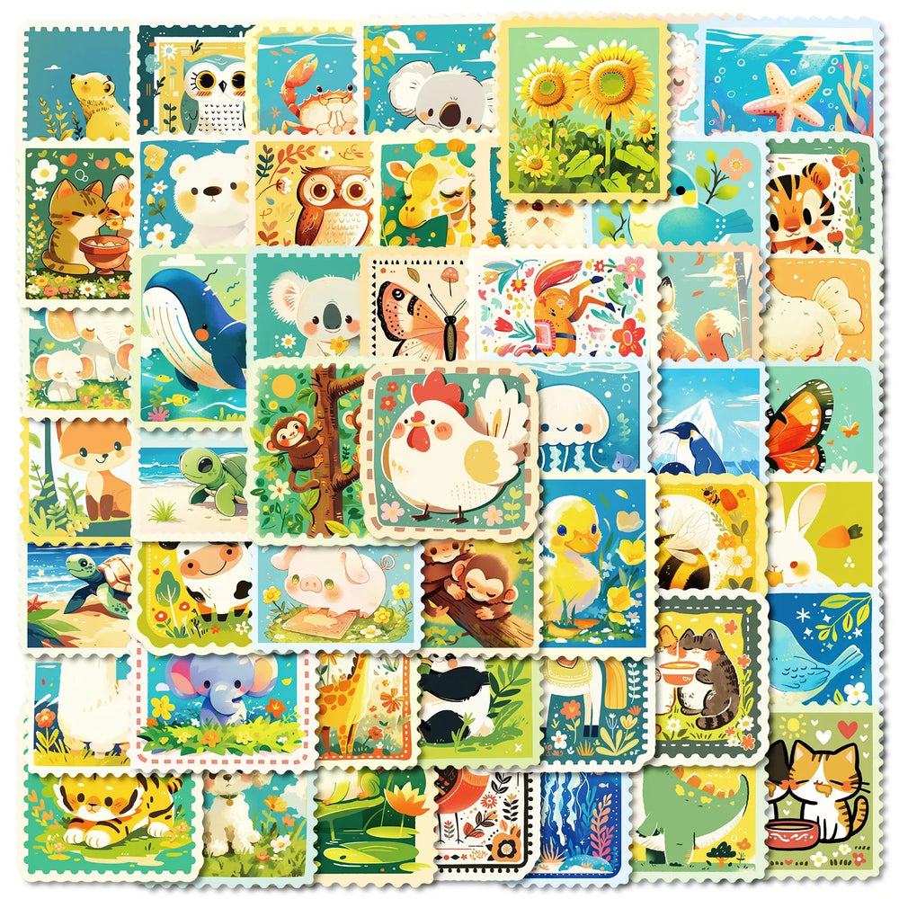 50Pcs Cute Animal Cartoon Stickers for Helmet, Wall, Desktop Decoration (ONLINE ORDER ONLY)
