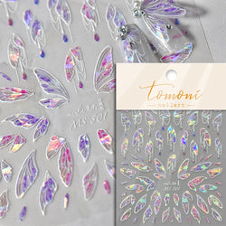 Charming White Shiny Pearl Rhinestone Wings Feathers Crown Moon Stars 3D Self Adhesive Nail Art Sticker Manicure Decal Wholesale (ONLINE ORDER ONLY)