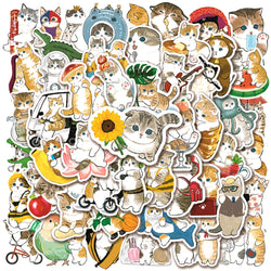 10/30/50PCS Cute Cartoon Cats Stickers Toys Kawaii Animal Decal Gift DIY Phone Laptop Bike Scrapbook Suitcase Waterproof Sticker (ONLINE ORDER ONLY)